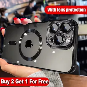 Stoßfeste Mag Safe Hülle für iPhone 16 15 14 Pro Max 13 12 11 Kamera Linse Cover - Bild 1 von 16