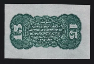 US 15c Fractional Currency Specimen Green Back spnwmb FR 1272sp GEM CU -005 - Picture 1 of 2