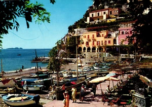 Positano Beach Postcard Unposted - Picture 1 of 2
