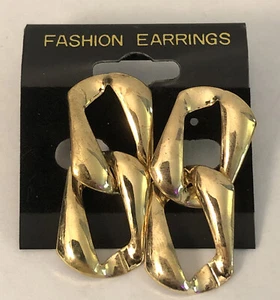 Vintage SETA Large 14mm Gold Tone Chain Earrings 771 Korea - Picture 1 of 12