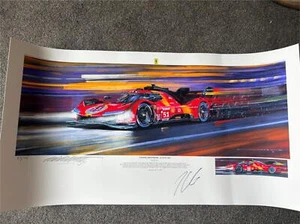 RARE Nicholas Watts Victory for Ferrari Le Mans 2023 Autographed all 6 drivers - Picture 1 of 4
