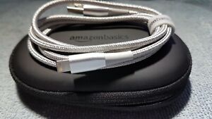 Premium Braided USB A to iPhone Sync cable - 0.9m 3ft Silver (lightening  plug)