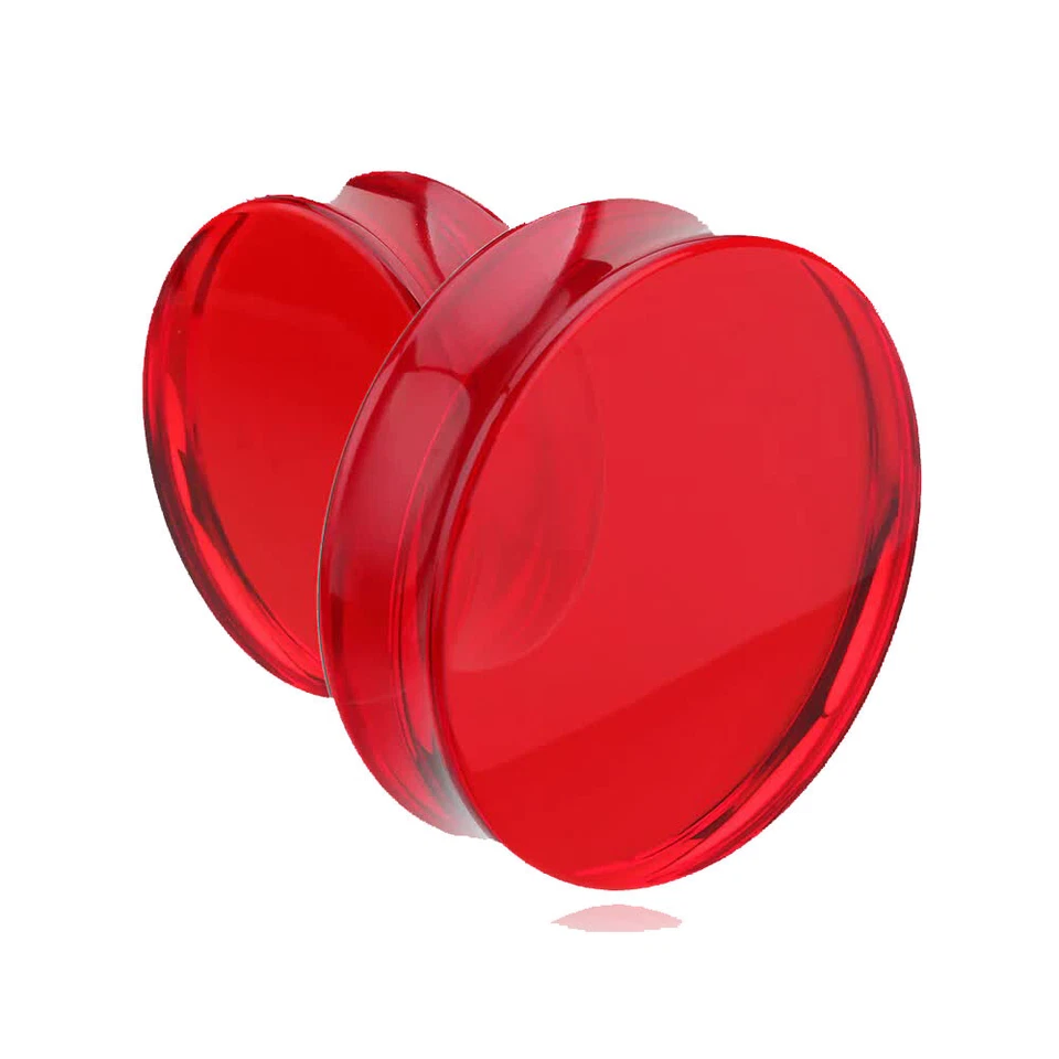 Pair of Blood Red Acrylic Double Flare Large Plugs Ears Gauges 28mm to 51mm E601 - Image 1 of 1