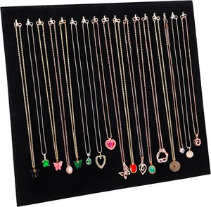 Espositore per Collane - Organizer Catenine in Velluto Nero - Porta Collane E Or - Foto 1 di 12