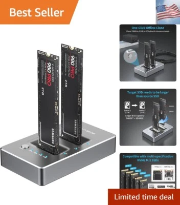 ACASIS NVMe M.2 Duplicator Dual-Bay Offline Clone USB C to NVME Docking Stati... - Image 1 of 4