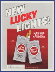 Pubblicità vintage 1984 LUCKY STRIKE luci sigarette stampa tabacco anni 80 - Foto 1 di 1