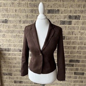 Kate Hill Women s Size 2P Brown Long Sleeves Career Blazer - Picture 1 of 5