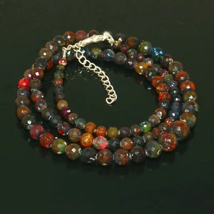 Collana di perle sfaccettate opale di fuoco etiope naturale 18 pollici collana opale @326 - Foto 1 di 8
