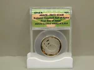 2014-S NATIONAL BASEBALL HALL OF FAME PROOF HALF DOLLAR ANACS PR70 DCAM - Picture 1 of 4