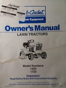 Cub Cadet MTD CCC 1420 1720 Hydro Riding Lawn Mower Tractor Owners Manual - Picture 1 of 2