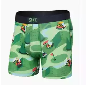 NWOT SAXX VIBE SUPER SOFT BOXER BRIEFS MEN'S UNDERWEAR EXCITE CARTS GREEN SZ XXL - Picture 1 of 5
