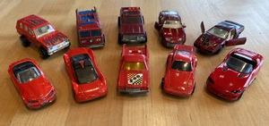 Auto sportive vintage Hot Wheels, Matchbox, Yatming 1:64 rosse - Lotto di 10 - Foto 1 di 12
