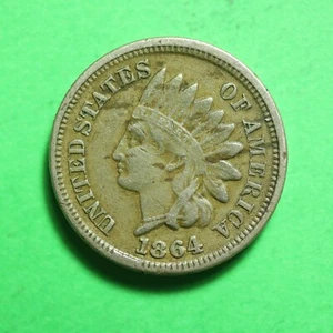 1864 USA United States Copper Nickel 1 Cent SNo59278 - Picture 1 of 2