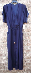 Karen Kane Blue Size 2X Maxi Dress Shortsleeve Pockets Tie Waist - Picture 1 of 17