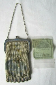 Vintage Whiting Davis Enameled Armor Mesh Bag w/Lady Wearing a Bonnet - Picture 1 of 9