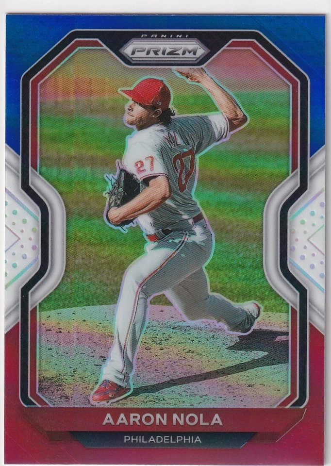 2021 PRIZMS RED WHITE BLUE AARON NOLA PHILADELPHIA PHILLIES (AG)945 - Image 1 of 1
