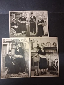 3X Artistic Vintage Postcard Traditional Clothing Volendam Netherlands - Picture 1 of 5
