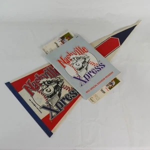 Nashville Xpress Vintage Baseball Pennant & Cards & Souvenir Program Lot - Picture 1 of 12