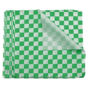 Hojas de papel de cera con patrón cuadrado a cuadros de 7" x 7", verde 200 un. - Imagen 1 de 7
