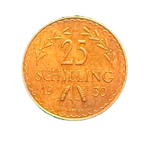 Austria 1930 Gold 25 Schilling Toned UNC - Picture 1 of 2