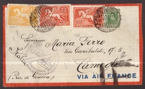 Uruguay, 1937 cubierta volada a Italia con cancelación especial -HA24 - Imagen 1 de 4