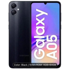 Samsung Galaxy A05 (A055) Dual LTE 64GB 4GB RAM Black Phone Cell Mobile - Picture 1 of 3