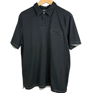 Banana Republic Fitted Pima Polo Shirt Men's Size L Black Short Sleeve - Picture 1 of 11