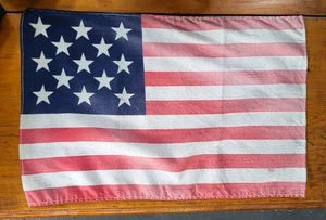 Vintage US American Cotton 13 Star Hand Held Parade Flag 3-2-3-2-3 - Picture 1 of 2