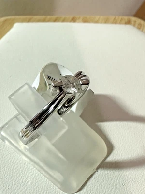 18K White Gold Diamonds Engagement/Wedding Ring sz 5.5,2.80 Gr. - Image 1 of 4