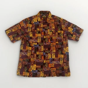 Herren Harley-Davidson SS Nummernschild All Over Print Camp Button Up Hemd Gr. L - Bild 1 von 5