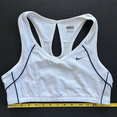 Sujetador deportivo Nike Dri-Fit blanco negro tubo talla mediana sin relleno Foto 1 de 4