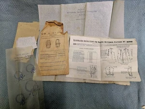 Vintage 1899 Butterick Pattern No. 8206 Sewing Smocking Transfer Kit Antique - Picture 1 of 5