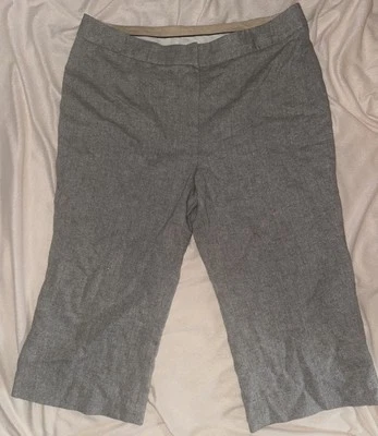 Peter Nygard Light Gray Wool Blend Crop Pants Capri Size 14 Fully Lined - Image 1 of 4