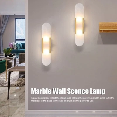 Aplique de pared contemporáneo de mármol para salón baño Foto 1 de 4