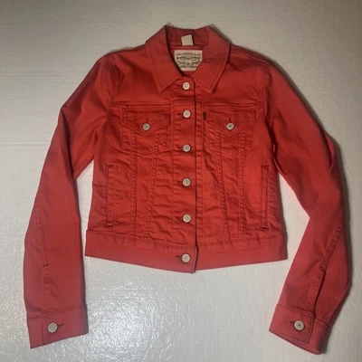 Levis Denim Jacket Womens S Pink Cropped Country Western Cowgirl Rodeo - Image 1 of 4