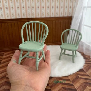 Dollhouse Hand Painted Mini Pocket Miniatures Chair Wooden Furniture 1:12 Scale - Picture 1 of 7