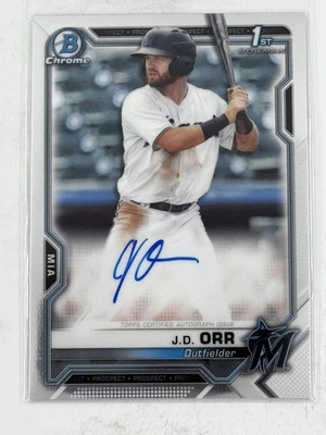 J.D. Orr 2021 Bowman Chrome #CPA-JO Prospect Autographs - Image 1 of 2