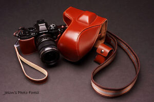 Handmade Genunie Real Leather Full Camera Case bag for Olympus OM-D E-M5 EM5