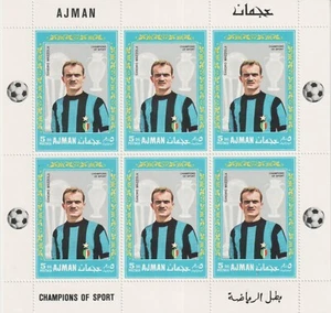 Ajman 1968 - Inter de Milán de fútbol - Perf. Hoja - Mi-303 A x 6 - Estampillada sin montar o nunca montada - Imagen 1 de 1
