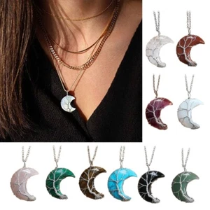 Necklace Wire Wrapped Crystal Pendant Jewelry Present - Bild 1 von 9