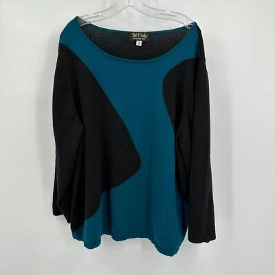 Bob Mackie Wearable Art Womens Pullover Sweater Size 3X Colorblock Lagenlook  - Image 1 of 4