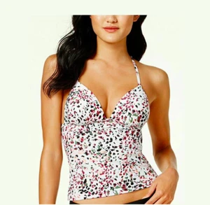 Tankini Top Hula Honey M Juniors con estampado de guepardo 102093 multi nuevo con etiquetas - Imagen 1 de 12