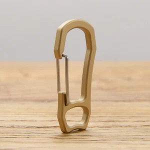 Mini Style Solid Brass Carabiner Key Chain Buckle Clip Handbag Clasp Spring Hook - Picture 1 of 6