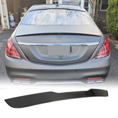  For Mercedes Benz S-Class W222 S400 S63 S65 Carbon Fiber Rear Roof Spoiler Wing - Imagem 1 de 4