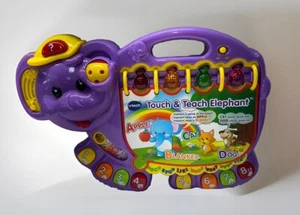 VTech Touch and Teach Elephant Baby Book Purple Excellent - Picture 1 of 8