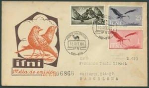 F-EX45773 IFNI 1960 REG FDC HERON BIRD AVES PAJAROS TO SPAIN. - Imagen 1 de 2