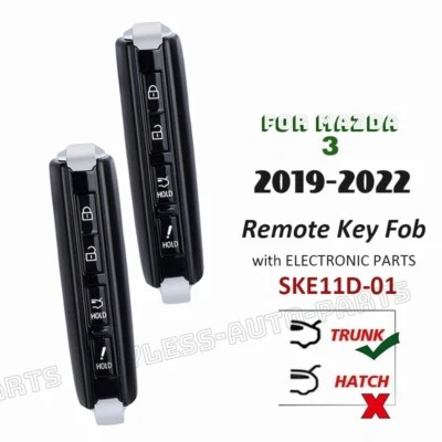 2x WAZSKE11D01 for Mazda 3 2019 2020 2021 2022 Proximity keyless Remote Key Fob - Image 1 of 4