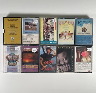 Vintage Cassette Tape Lot Of 10 Hymns Devotional Religious Jesus Pat Boone Love - Image 1 of 4