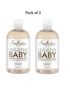 2 x Shea Moisture 100 % natives Kokosöl Baby Wash & Shampoo 384 ml/13 oz - Bild 1 von 3