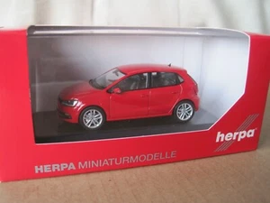 HERPA VOLKSWAGEN POLO 5 DOOR 2014 in RED 1/43 DEALER MODEL CAR Volkswagen Group - Picture 1 of 8